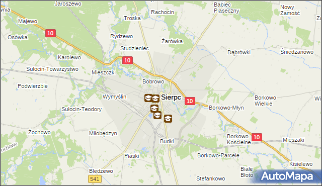 mapa Sierpc, Sierpc na mapie Targeo