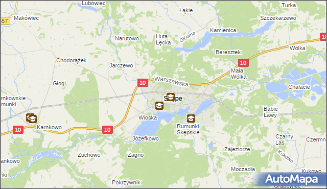 mapa Skępe, Skępe na mapie Targeo