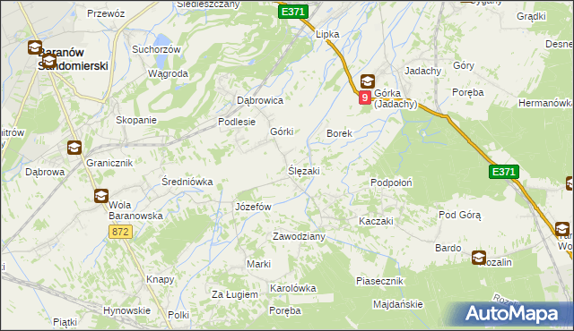 mapa Ślęzaki, Ślęzaki na mapie Targeo