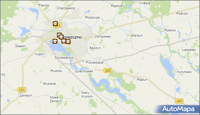 mapa Smoleń gmina Choszczno, Smoleń gmina Choszczno na mapie Targeo