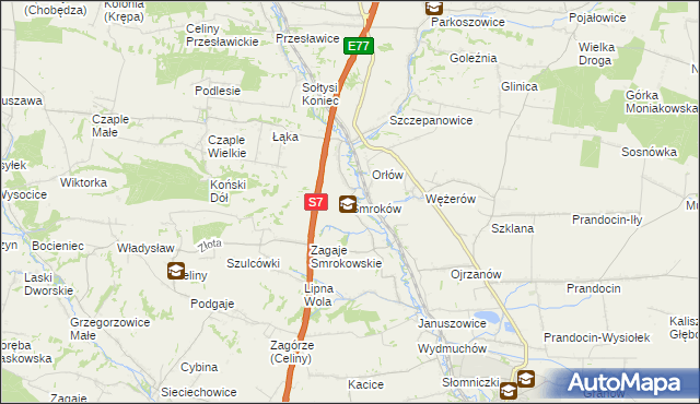 mapa Smroków, Smroków na mapie Targeo