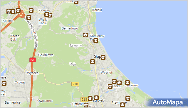 mapa Sopotu, Sopot na mapie Targeo