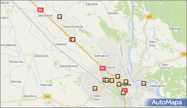 mapa Stanowice gmina Oława, Stanowice gmina Oława na mapie Targeo