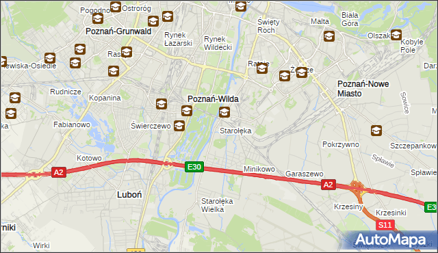 mapa Starołęka, Starołęka na mapie Targeo