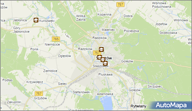 mapa Staszów, Staszów na mapie Targeo