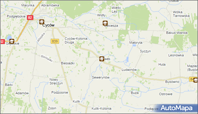 mapa Stawek gmina Cyców, Stawek gmina Cyców na mapie Targeo