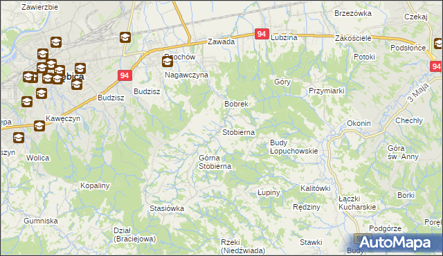 mapa Stobierna gmina Dębica, Stobierna gmina Dębica na mapie Targeo