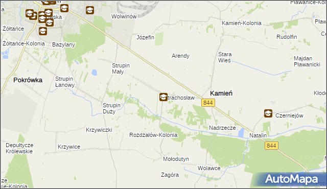 mapa Strachosław, Strachosław na mapie Targeo