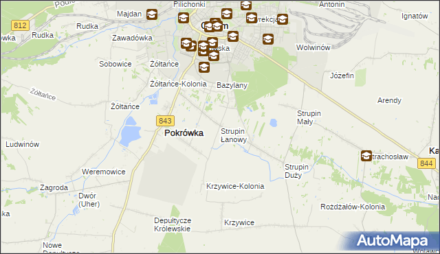mapa Strupin Łanowy, Strupin Łanowy na mapie Targeo