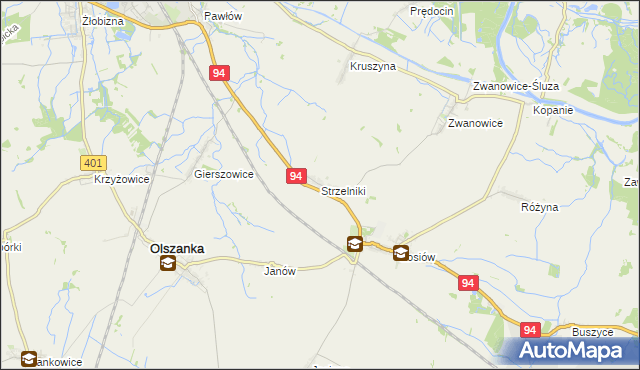 mapa Strzelniki gmina Lewin Brzeski, Strzelniki gmina Lewin Brzeski na mapie Targeo