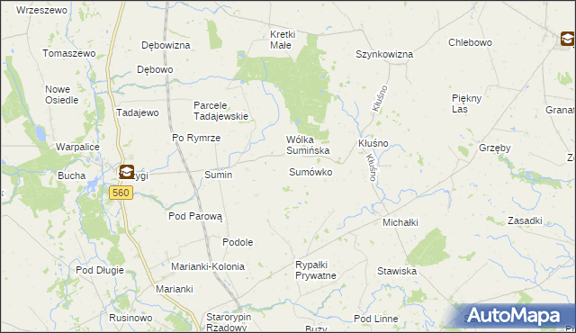 mapa Sumówko gmina Osiek, Sumówko gmina Osiek na mapie Targeo