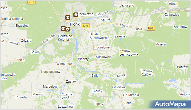 mapa Suskowola, Suskowola na mapie Targeo