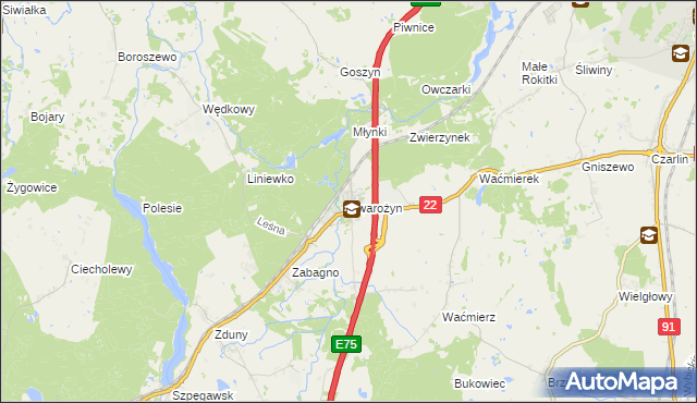mapa Swarożyn, Swarożyn na mapie Targeo