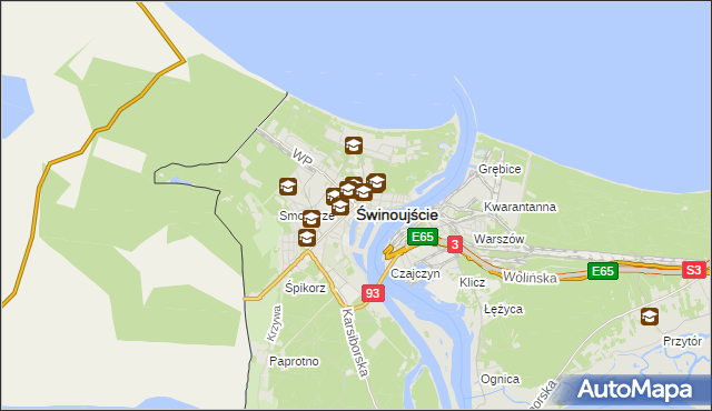 mapa Świnoujście, Świnoujście na mapie Targeo