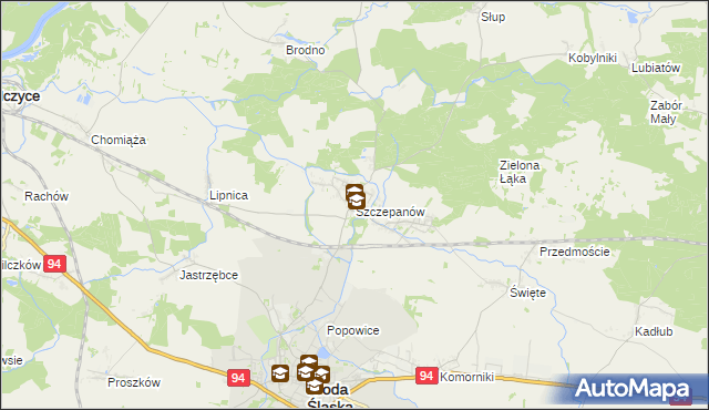 mapa Szczepanów gmina Środa Śląska, Szczepanów gmina Środa Śląska na mapie Targeo