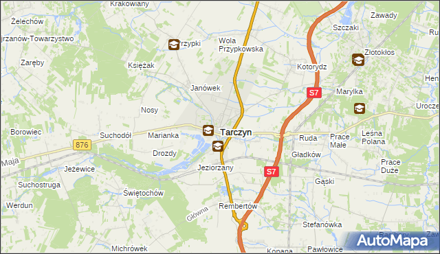 mapa Tarczyn powiat piaseczyński, Tarczyn powiat piaseczyński na mapie Targeo