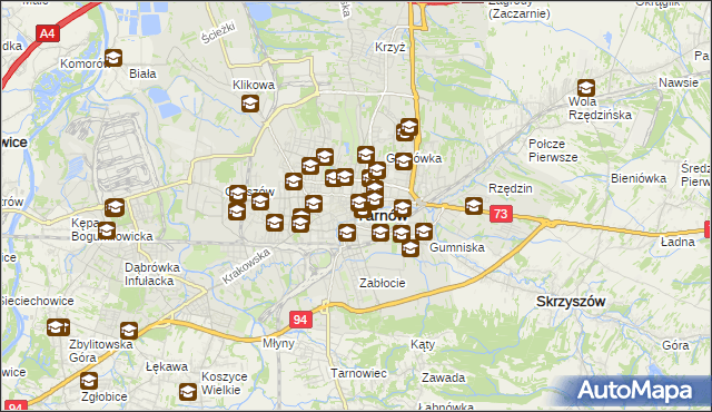 mapa Tarnów, Tarnów na mapie Targeo