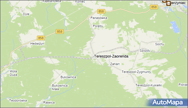 mapa Tereszpol-Zaorenda, Tereszpol-Zaorenda na mapie Targeo