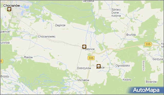 mapa Trzebnice, Trzebnice na mapie Targeo