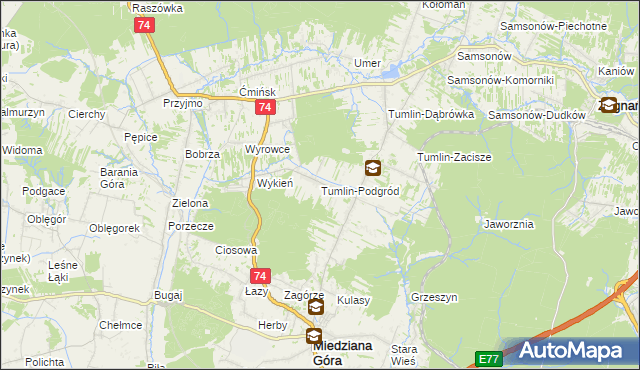 mapa Tumlin-Podgród, Tumlin-Podgród na mapie Targeo