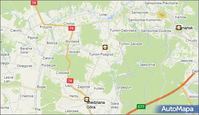 mapa Tumlin-Wykień, Tumlin-Wykień na mapie Targeo