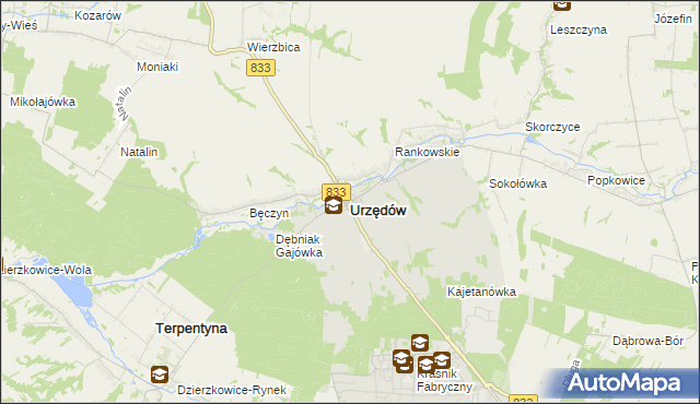 mapa Urzędów, Urzędów na mapie Targeo