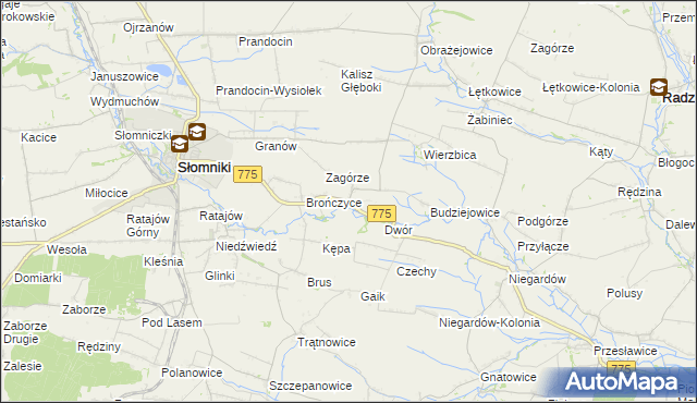 mapa Waganowice, Waganowice na mapie Targeo