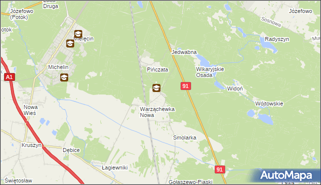 mapa Warząchewka Polska, Warząchewka Polska na mapie Targeo