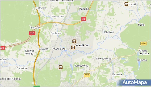 mapa Wasilków, Wasilków na mapie Targeo
