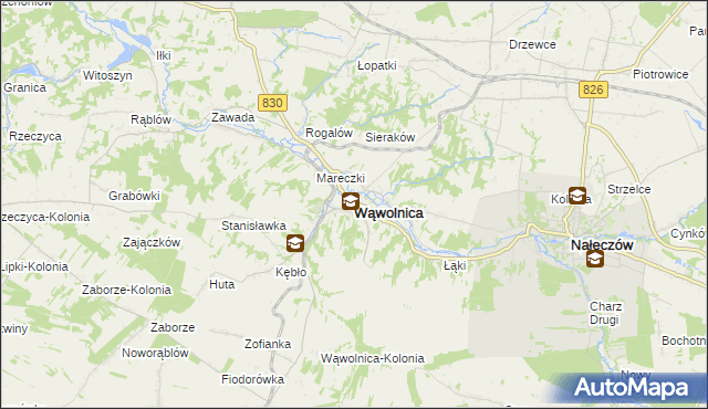 mapa Wąwolnica powiat puławski, Wąwolnica powiat puławski na mapie Targeo