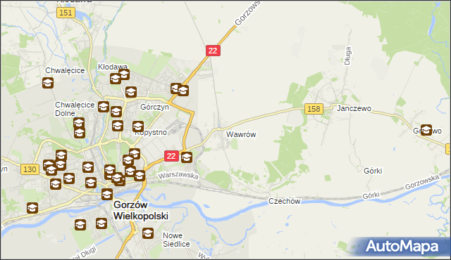 mapa Wawrów, Wawrów na mapie Targeo