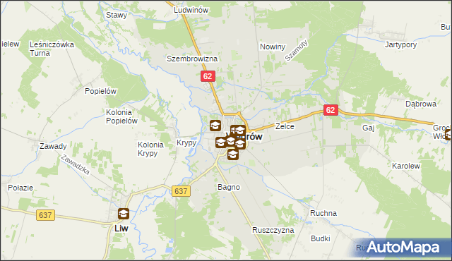 mapa Węgrów, Węgrów na mapie Targeo