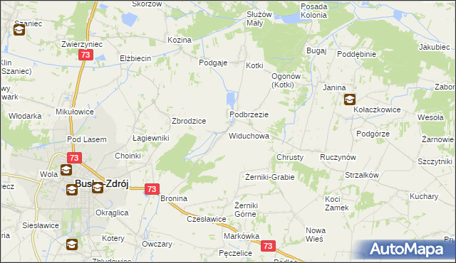 mapa Widuchowa gmina Busko-Zdrój, Widuchowa gmina Busko-Zdrój na mapie Targeo