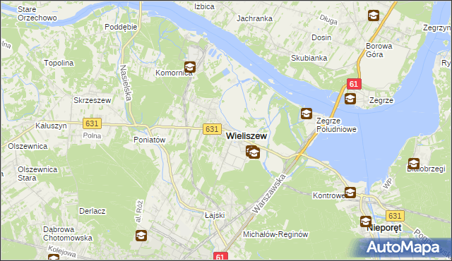 mapa Wieliszew, Wieliszew na mapie Targeo