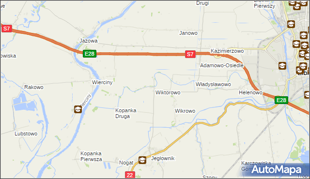 mapa Wiktorowo gmina Gronowo Elbląskie, Wiktorowo gmina Gronowo Elbląskie na mapie Targeo