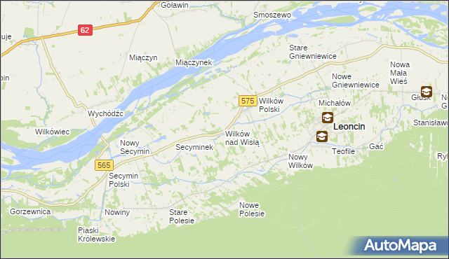 mapa Wilków nad Wisłą, Wilków nad Wisłą na mapie Targeo