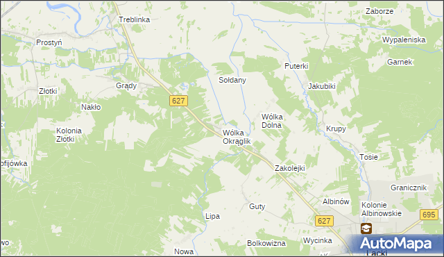 mapa Wólka Okrąglik, Wólka Okrąglik na mapie Targeo