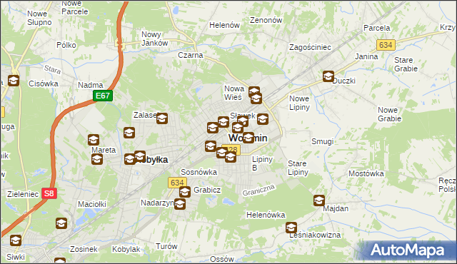 mapa Wołomin, Wołomin na mapie Targeo