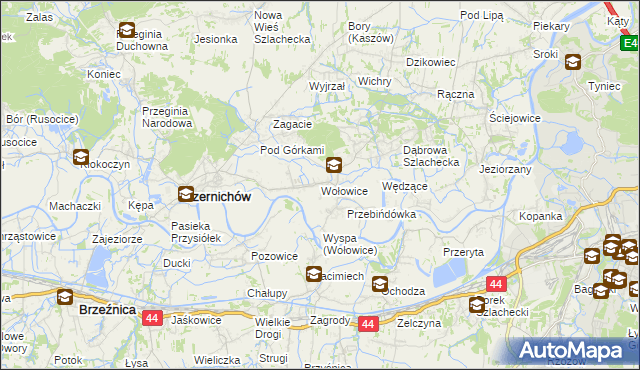 mapa Wołowice, Wołowice na mapie Targeo