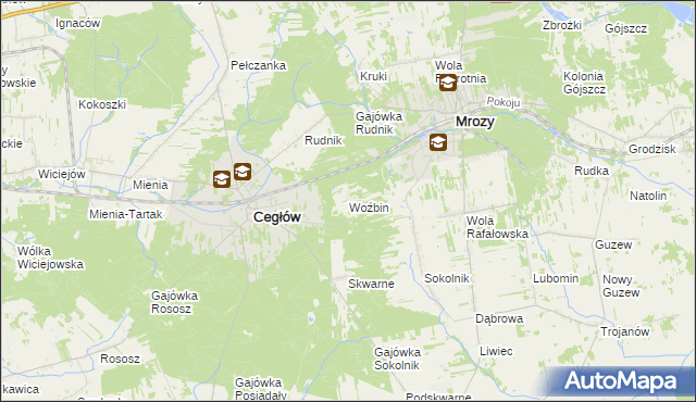 mapa Woźbin, Woźbin na mapie Targeo