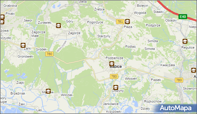 mapa Wygiełzów gmina Babice, Wygiełzów gmina Babice na mapie Targeo