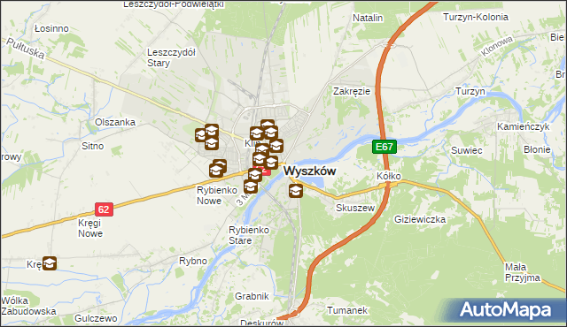 mapa Wyszków, Wyszków na mapie Targeo