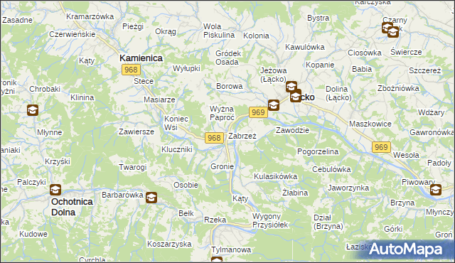 mapa Zabrzeż, Zabrzeż na mapie Targeo