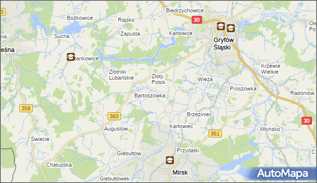mapa Zacisze gmina Leśna, Zacisze gmina Leśna na mapie Targeo