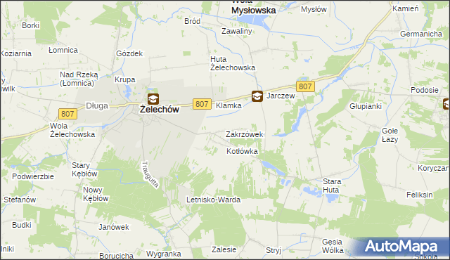 mapa Zakrzówek gmina Żelechów, Zakrzówek gmina Żelechów na mapie Targeo