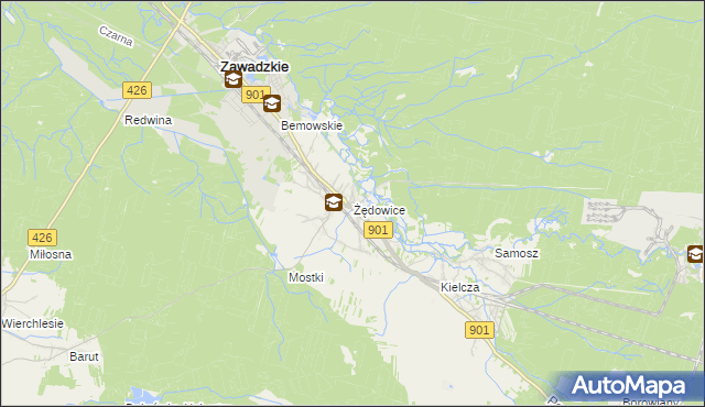 mapa Żędowice, Żędowice na mapie Targeo