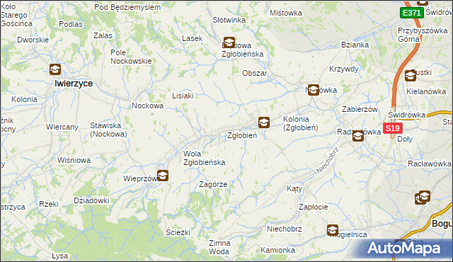 mapa Zgłobień, Zgłobień na mapie Targeo