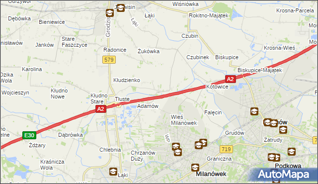 mapa Żuków gmina Grodzisk Mazowiecki, Żuków gmina Grodzisk Mazowiecki na mapie Targeo