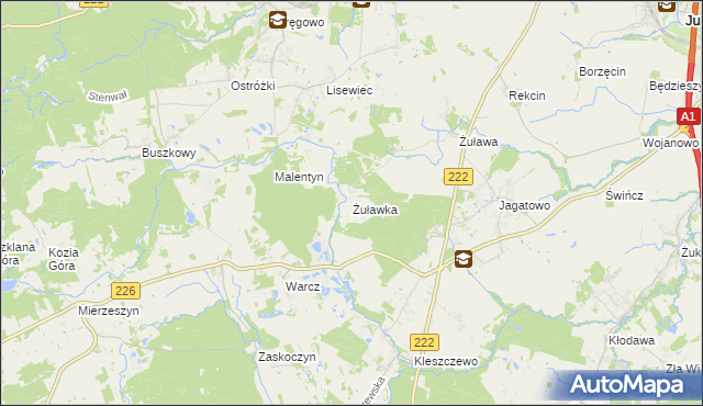 mapa Żuławka gmina Pruszcz Gdański, Żuławka gmina Pruszcz Gdański na mapie Targeo