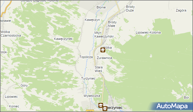 mapa Żurawnica, Żurawnica na mapie Targeo